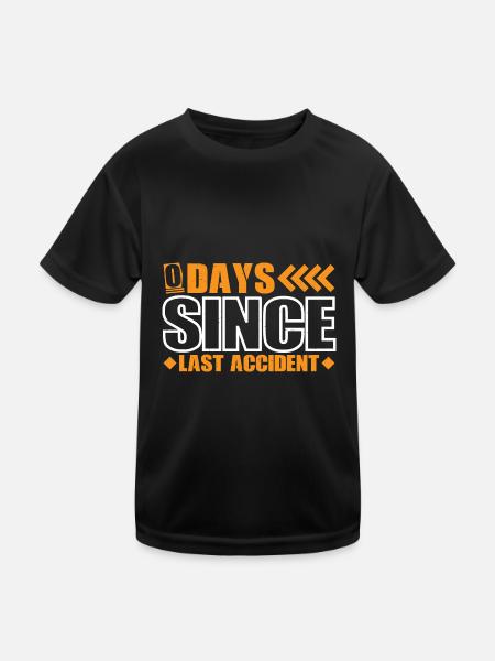 0 Days Since Last Accident 15 - Kinder Funktions-T-Shirt - Schwarz - Vorne