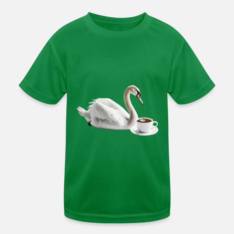 Schwan Kaffee Kinder Funktions-T-Shirt