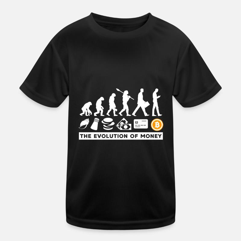 Bitcoin Crypto BTC The Evolution Of Money Kids Functional T-Shirt