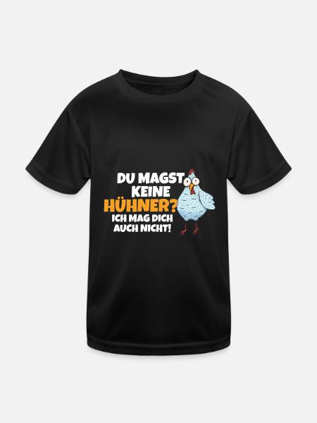Huhn Hühnerstall Bauernhof Bauer Landwirt Hühner - Kinder Funktions-T-Shirt - Schwarz - Vorne