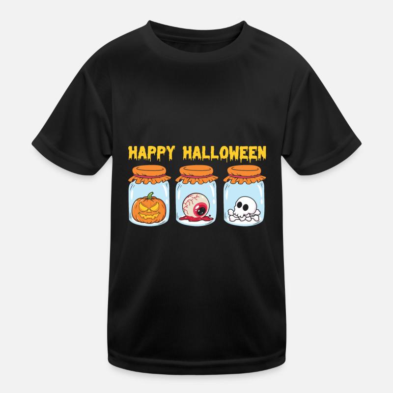 Halloween Kürbis Skelett Kinder Funktions-T-Shirt