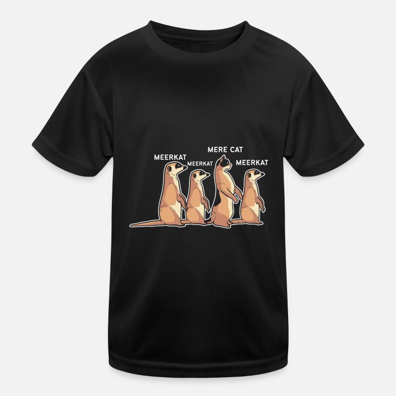 Erdmännchen - Kinder Funktions-T-Shirt - Schwarz