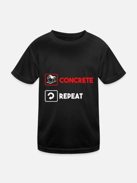Beton Betonfertiger Betonmischer - Kinder Funktions-T-Shirt - Schwarz - Vorne