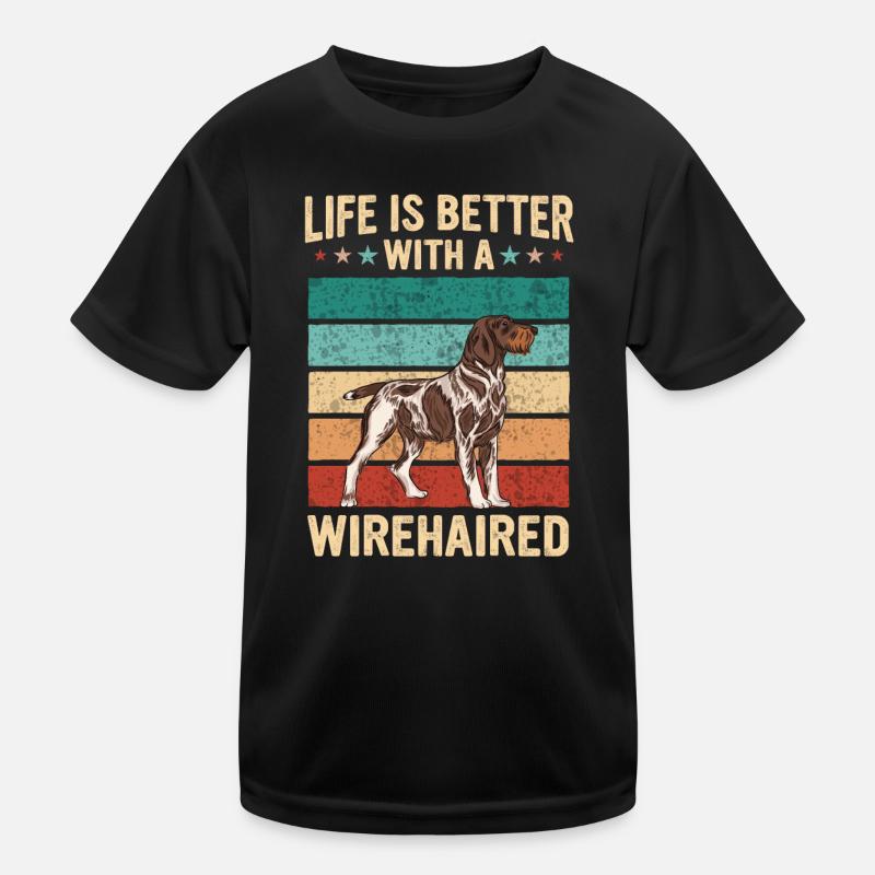 Deutsch Drahthaar Hund Kinder Funktions-T-Shirt