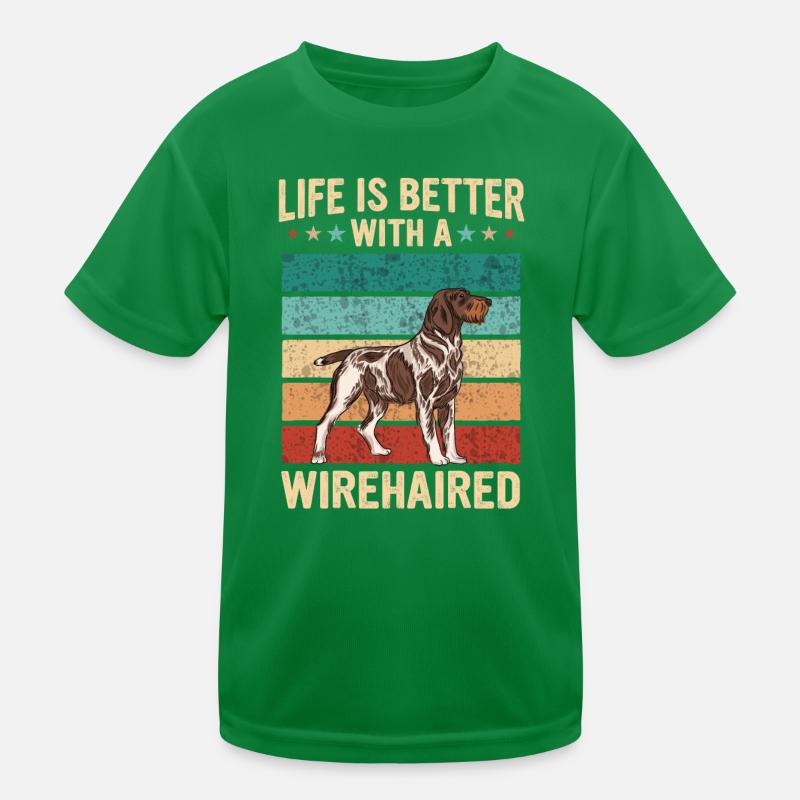 Deutsch Drahthaar Hund Kinder Funktions-T-Shirt