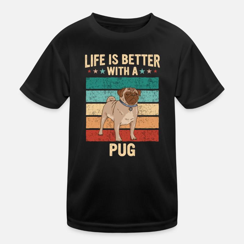Mops Möpse Hund Kinder Funktions-T-Shirt