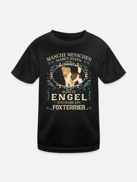 Foxterrier Fox Terrier Hund Hundehalter - Kinder Funktions-T-Shirt - Schwarz - Vorne