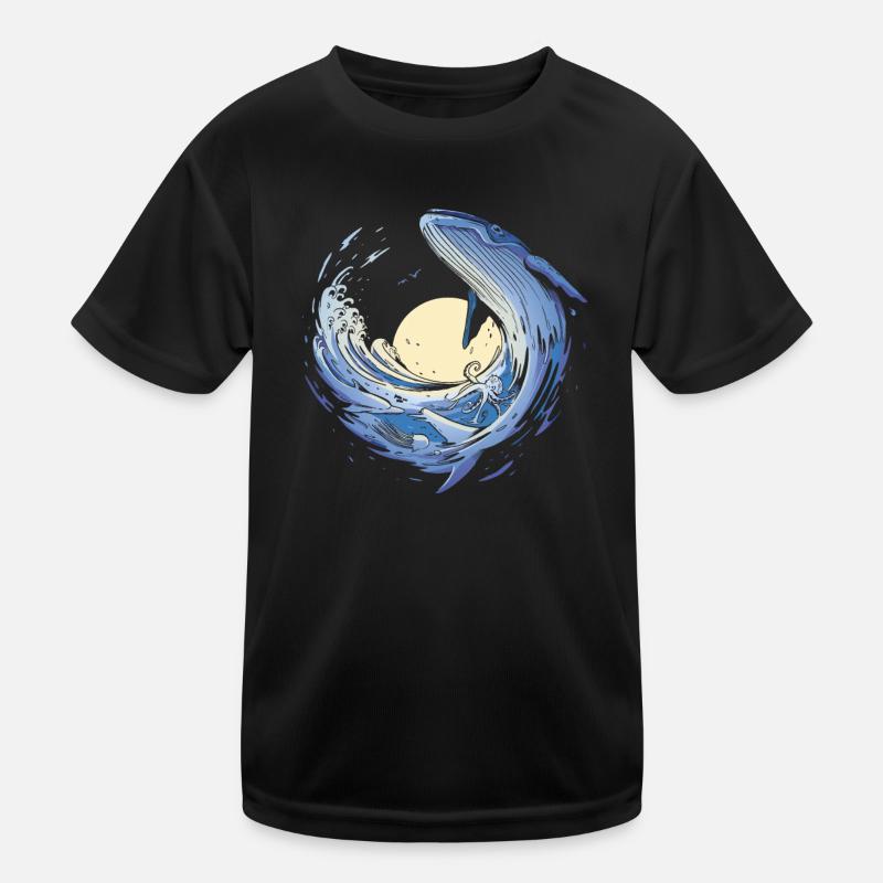 Wal Wale Ozean Blauwal Buckelwal Kinder Funktions-T-Shirt
