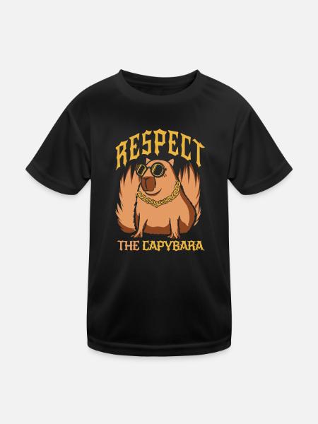 Capybara Rongeur Animal - T-shirt sport Enfant - noir - Devant
