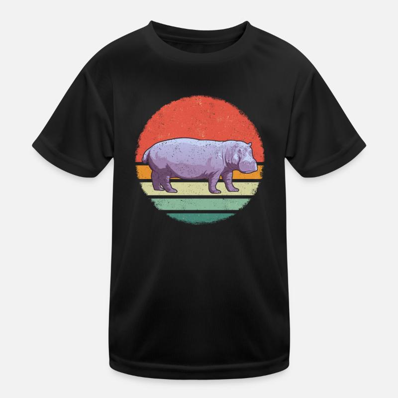 Nilpferd Nilpferde Tier Kinder Funktions-T-Shirt