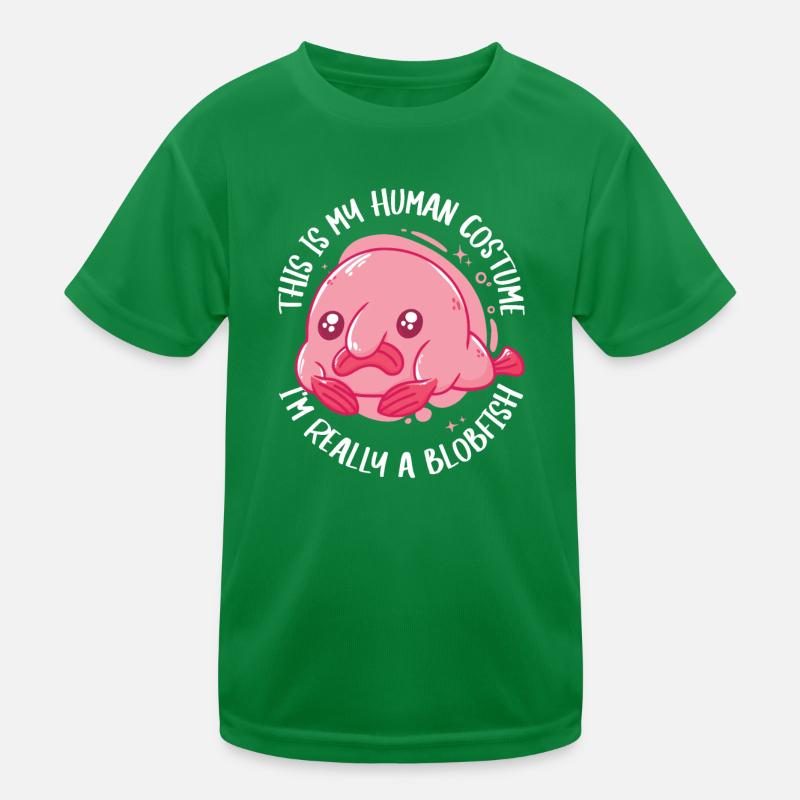 Blobfish Fish Funny Blob Blobby Blobfish Kids Functional T-Shirt