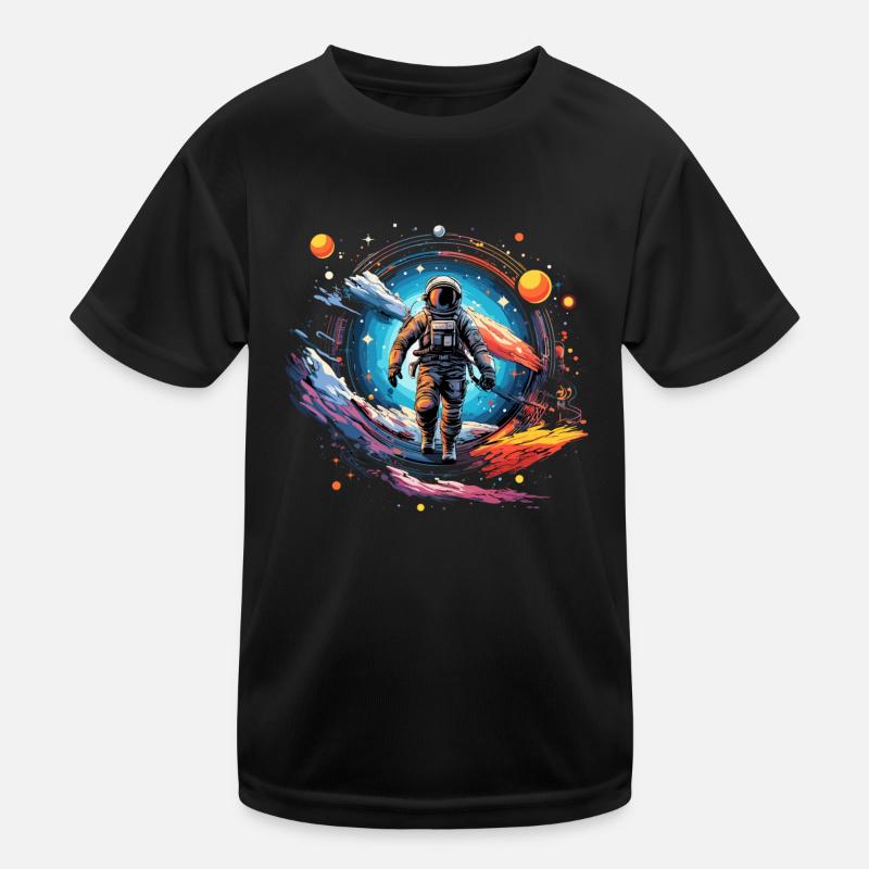 Astronaut im Weltall Design Kinder Funktions-T-Shirt