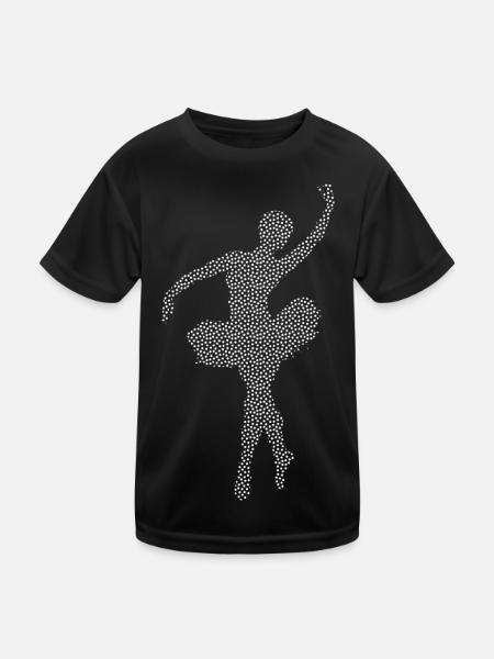 Ballett Tänzerin / Ballerina - Kinder Funktions-T-Shirt - Schwarz