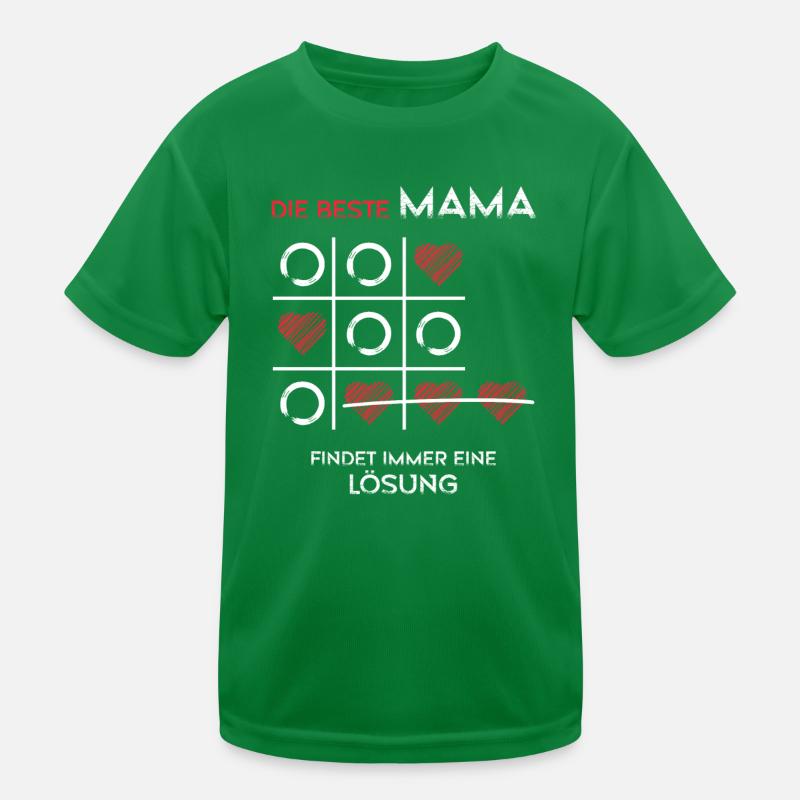 Die beste Mama findet immer eine Lösung Muttertag Kinder Funktions-T-Shirt