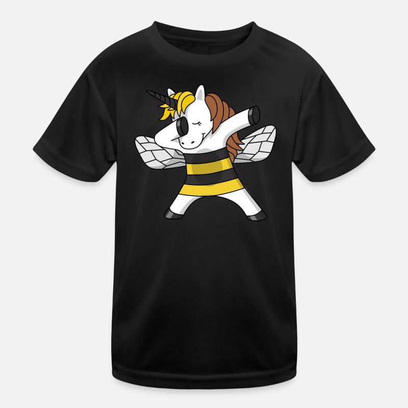 Biene Einhorn unicorn bee Imkerin dabbing dab Kinder Funktions-T-Shirt