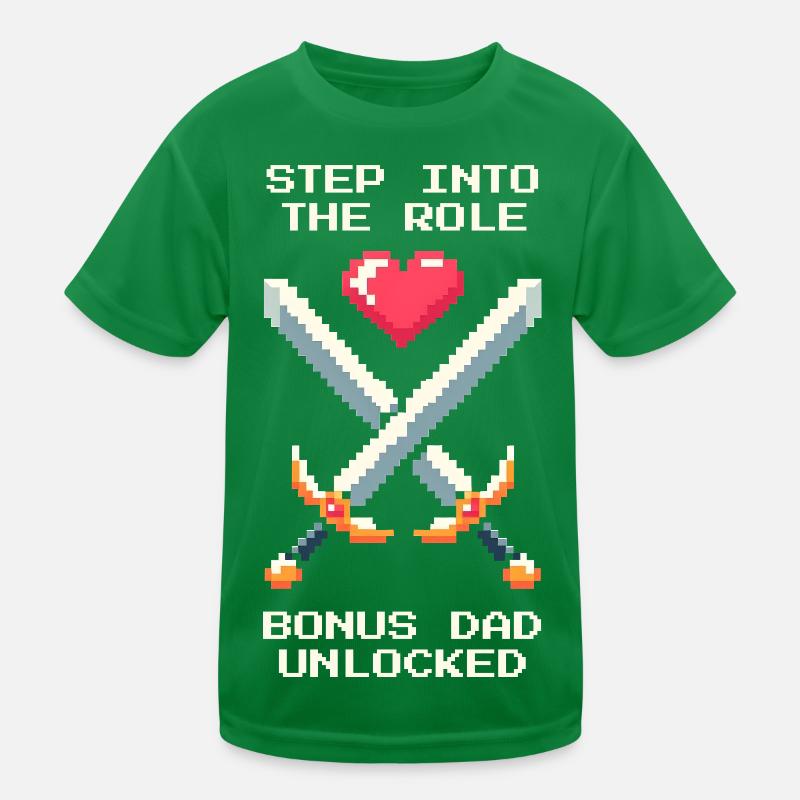 Bonus Dad Unlocked | Stepdad Patchwork Kids Functional T-Shirt