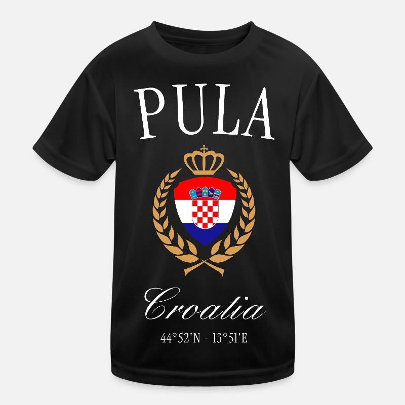 Pula Kroatien Wappen Krone – Reise Souvenir Kinder Funktions-T-Shirt