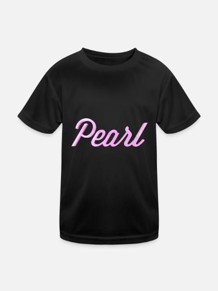 Pearl Stylized Text - Kids Functional T-Shirt - black - Front
