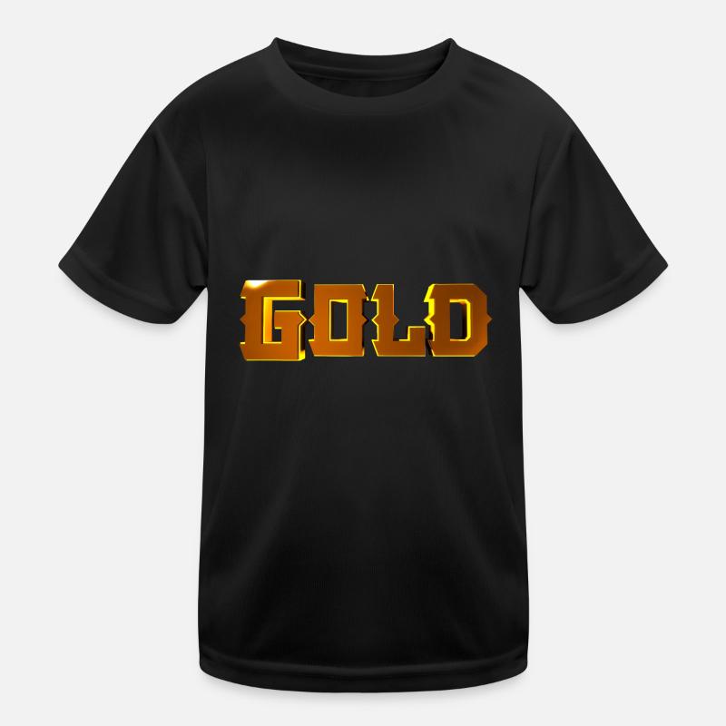 Gold Stylized Text Kids Functional T-Shirt