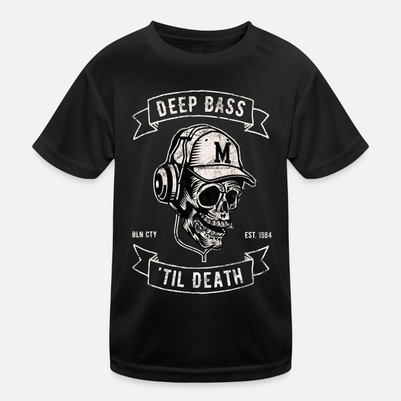 Deep Bass til death | Minimal Bass und EDM Design Kinder Funktions-T-Shirt