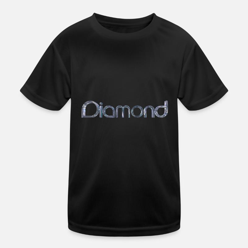 Diamond Stylized Text Kids Functional T-Shirt