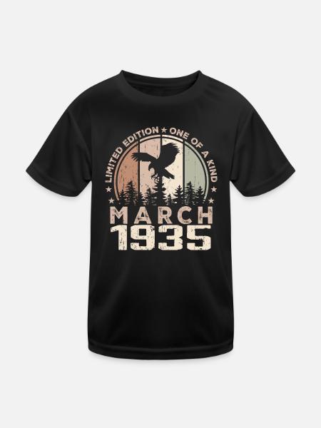 Incomparable since March 1935, 89th Anniversary - Kids Functional T-Shirt - black - Front