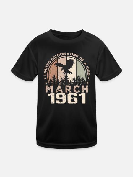 Incomparable since March 1961, 63rd Anniversary - Kids Functional T-Shirt - black - Front