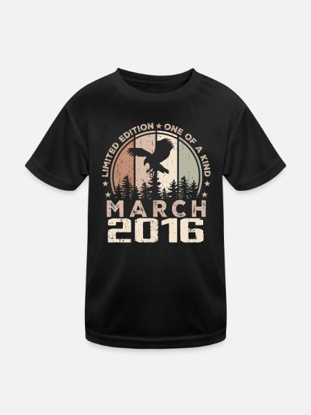 Incomparable since March 2016, 8th Anniversary - Kids Functional T-Shirt - black - Front