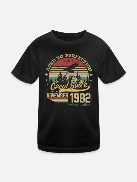 42 years Old Aged to Perfection born: November 1982 - Kids Functional T-Shirt - black - Front