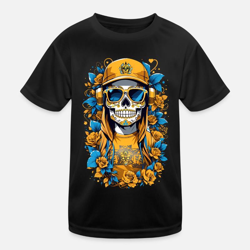 Zucker Schädel Kinder Funktions-T-Shirt
