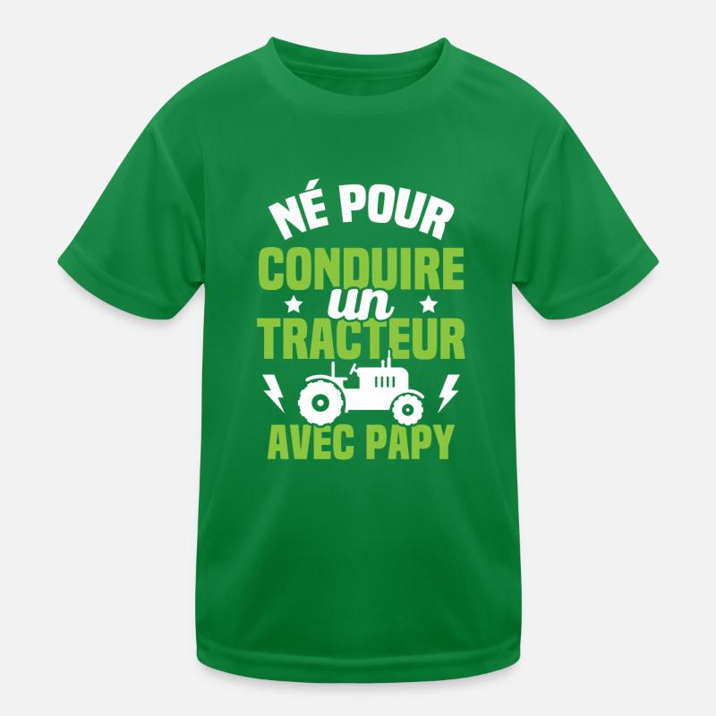 Né pour conduire un tracteur avec papy Cadeau T-shirt sport Enfant