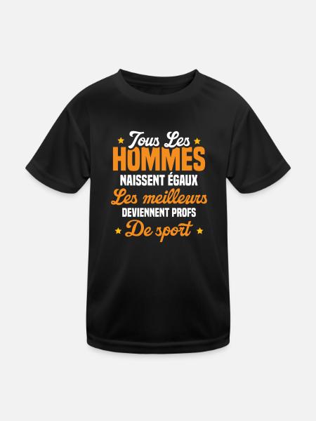Les meilleurs hommes deviennent profs de sport - T-shirt sport Enfant - noir - Devant