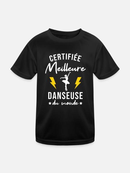 Certifiée meilleure danseuse du monde Cadeau - T-shirt sport Enfant - noir - Devant