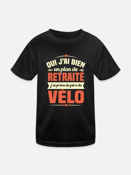 Un plan de retraite j'ai prévu de faire du vélo - T-shirt sport Enfant - noir - Devant