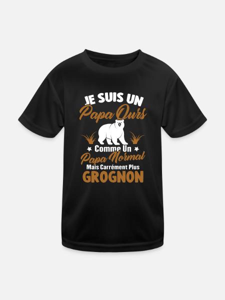 Je Suis Un Papa Ours Comme Un Papa Normal - T-shirt sport Enfant - noir - Devant