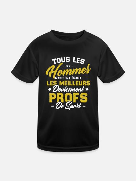 Les meilleurs hommes deviennent profs de sport - T-shirt sport Enfant - noir - Devant