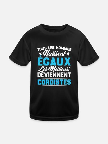 Les Meilleurs Hommes Deviennent Cordistes - T-shirt sport Enfant - noir - Devant