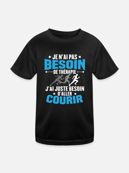 J'ai juste besoin d'aller courir - Humour cadeau - T-shirt sport Enfant - noir - Devant