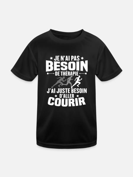 J'ai juste besoin d'aller courir - Humour cadeau - T-shirt sport Enfant - noir - Devant