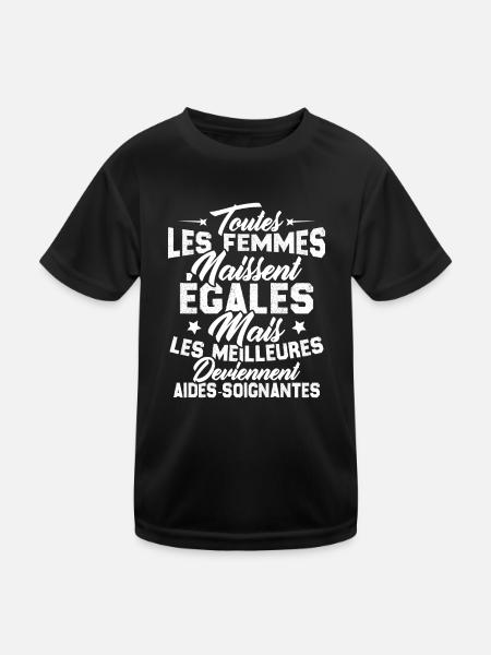 Les meilleures femmes deviennent aides-soignantes - T-shirt sport Enfant - noir - Devant
