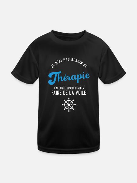 J'ai juste besoin d'aller faire de la voile - T-shirt sport Enfant - noir - Devant