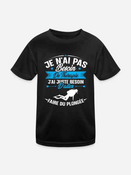 J'ai juste besoin d'aller faire du plongée - T-shirt sport Enfant - noir - Devant