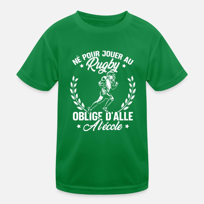 Né pour jouer au rugby oblige d'aller à l'école T-shirt sport Enfant