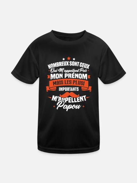 Les plus importants mappellent papou, Cadeau papou - T-shirt sport Enfant - noir - Devant