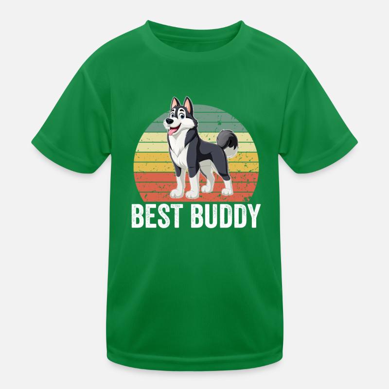 Best Buddy - Huskydesign Kinder Funktions-T-Shirt
