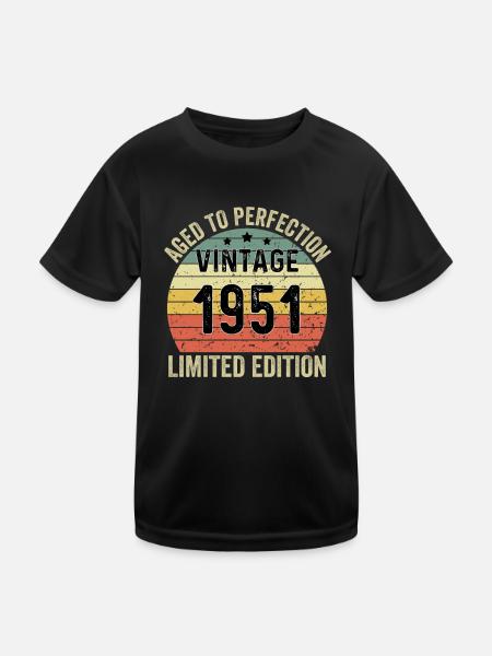 Aged To Perfection Vintage 1951 Limited Edition - Kids Functional T-Shirt - black - Front