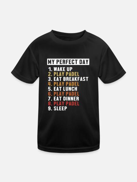 Padel Perfect Day Paddleball Padel Tennis Padel - Kids Functional T-Shirt - black - Front