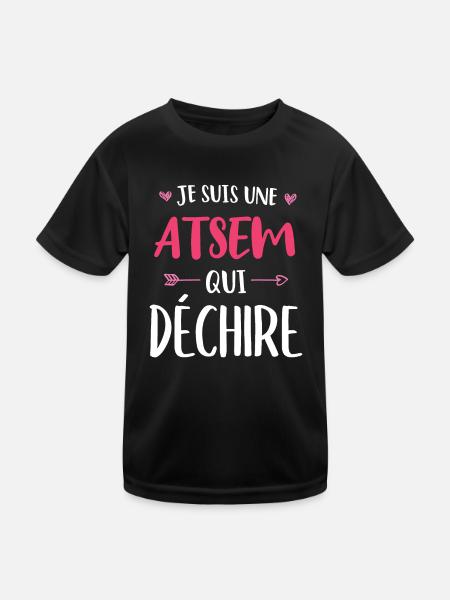 Je Suis Une ATSEM Qui Déchire - T-shirt sport Enfant - noir - Devant