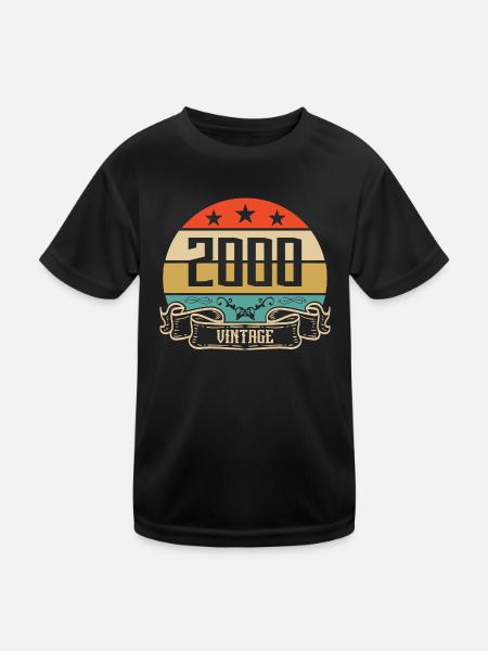 2000 Vintage Birthday Retro Classic - T-shirt sport Enfant - noir - Devant