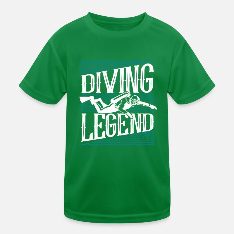 Diving Legend Diving Fins Goggles Diver Kids Functional T-Shirt